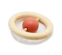 Hochet Anneau et perle de bois Rose Clac Clac aPunt Barcelona®