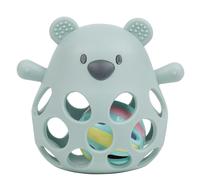 Nattou Hochet en Silicone avec Balle, Ours, Environ 11 cm, Vegan, Silicone, Vert Pastel