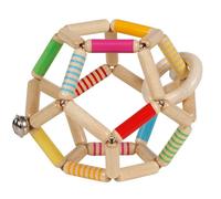 Hochet en bois balle flexible rayée Heimess Multicolore G