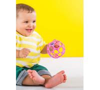 Bright Starts, Oball Hochet Balle facile à saisir, sans BPA, jouet pour bébé en rose, âge nouveau-né