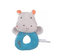 Hochet bamboo bebe - hippopotame- 14 cm s/carte bleu TU