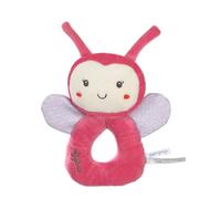 GIPSY TOYS - PELUCHE - HOCHET COCCINELLE - GAMME « BAMBOO » - 14 CM S/CARTE - ROSE BEIGE ET GRIS - 1ER AGE