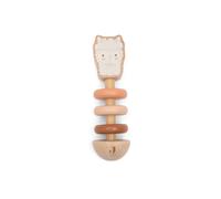Jollein Hochet en Bois pour bébé - Jouet de motricité en Bois - avec Anneaux Mobiles - Favorise la préhension et Les Sens - Certifié FSC - Alpaca Paco
