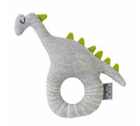Hochet tricoté en coton bio gris, dino TU