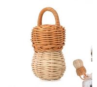 Hochet Bébé, Jouet en Rotin Apaisant et Attrayant, Jeu Sensoriel Évolutif Clochette Main pour Fille Garçon Pâques Noël Poussette Maison Berceau