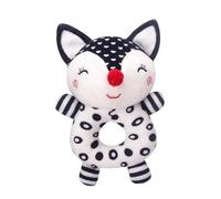 Hochet Bébé Jouet, Noir et Blanc Montessori Jeux Eveil Hochet Bebe, Jouets D'éveil Bebe 0 3 6 12 Mois, Peluche Hochet Jouet Dentition Bébé, Bébé Hochet Jouet Sensorielle 0-12 Mois (Renard)