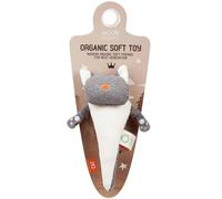 Hochet Bio Chat Gris Wooly Organic® Coton Bio 21cm - Doudou Bio GOTS