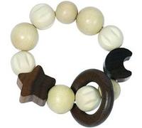 Hochet bois avec élastique Lune et étoile 734930 - HEIMESS G