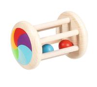 goki 65348 Hochet cage arc-en-ciel en bois avec boules colorées Fabriqué en Allemagne