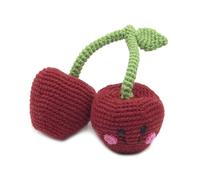 Hochet Cerises amicales 15cm Pebble® Maille Crochet Coton Bio -