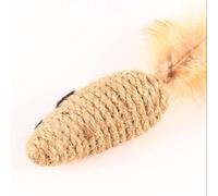 Hochet couineur souris jouet pour chat - Jouet souris réaliste pour chats avec son de hochet, souris interactive en peluche pour chat d'intérieur, jouet à plumes flexible pour chatons et chats, jouet