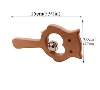 Hochet De Dentition En Bois De Hêtre Naturel Pour Nouveau Né, Dessin Animé Hibou, Chaîne De Sucette, Certification De Sécurité, Jouets Pour Nouveau Né, Cadeau Lava1