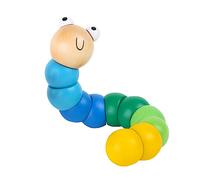 Small Foot- Jouet de motricité Chenille Flexible en Bois, 10961, Multicolore, Lot de 14 - Version Allemande