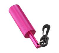 Hochet de plongée en alliage d'aluminium - Signal sous-marin - Émission sonore claire - Compact et léger - 11,8 x 2,8 cm - 68 g - Crochet rotatif à 360° pour (rose rouge)