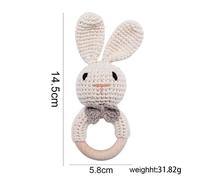 Hochet Éléphant Au Crochet Sans Bpa Pour Bébé,Jouet En Bois Pour Dents D'enfant,Ronde,Mobile,Pour Poussette,Pour,Éducatif,1 Pièce - Type Bunny