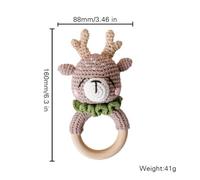 Hochet Éléphant Au Crochet Sans Bpa Pour Bébé,Jouet En Bois Pour Dents D'enfant,Ronde,Mobile,Pour Poussette,Pour,Éducatif,1 Pièce - Type New Elk
