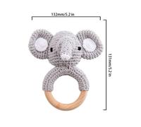 Hochet Éléphant Au Crochet Sans Bpa Pour Bébé,Jouet En Bois Pour Dents D'enfant,Ronde,Mobile,Pour Poussette,Pour,Éducatif,1 Pièce - Type Elephant