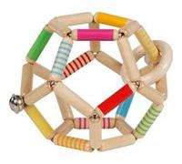 Hochet en bois balle flexible rayée Heimess Multicolore G