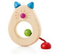 Hochet en bois : catina, le chat à saisir selecta G