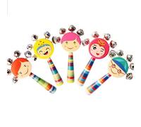 Hochet En Bois D'Entraînement Des Doigts Pour Enfants, Cadeau D'Anniversaire Pour Bébé, Jouets De Cerveau, Jouets À Main Design De Couleur Vive 066b