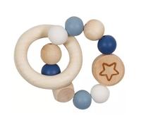 Hochet en bois et silicone bleu TU