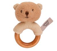 Hochet en bois marcel l'ours beige TU