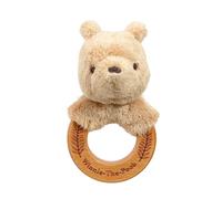 Hochet en bois/pluche Winnie l'ourson arc-en-ciel