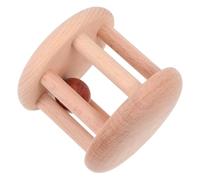 Hochet en Bois pour Bébé, Clochette Manuelle 0-2 Ans, Marron | Éveil Sensoriel, Usage Parent-garçon et Filles, Léger, Développement Coordination Œil-main