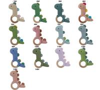 Hochet En Bois Pour Bébé, Jouet Crocheté, Animal Dinosaure, Anneau De Dentition, Musique, Anneau, Jouets Pour Nouveau-Né, Landau, Poussette, 1 Pièce