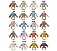 Hochet En Bois Pour Bébé, Jouet De Sécurité Mobile, Anneau De Dentition En Crochet, Lapin
