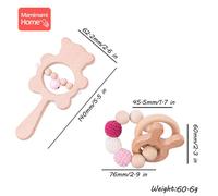 Hochet En Bois Pour Tewindsor,1 Pièce,Jouets Musicaux En Coton,Cadeau Pour Bébé - Type Red Set