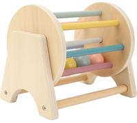 Hochet en bois Rolling Drum Logique Pensée Oeil de main Coordination Bois sûr Cylindre durable pour tout-petit