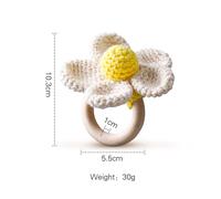 Hochet En Crochet Avec Bracelet Sucette En Bois Pour Bébé,Anneau Tewindsor,Produit Mobile Pour Landau,Cadeaux Pour,1 Pièce - Type Flower