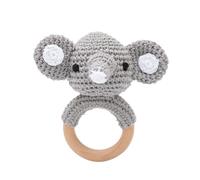 Hochet En Crochet Avec Bracelet Sucette En Bois Pour Bébé,Anneau Tewindsor,Produit Mobile Pour Landau,Cadeaux Pour,1 Pièce - Type Elephant