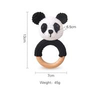 Hochet En Crochet Pour Bébé,Bracelet Sucette Citron/Poire,Anneau Tewindsor En Bois,Landau Mobile,Cadeaux Pour,1 Pièce - Type Panda