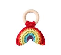 Hochet En Crochet Pour Bébé,Bracelet Sucette Citron/Poire,Anneau Tewindsor En Bois,Landau Mobile,Cadeaux Pour,1 Pièce - Type Rainbow