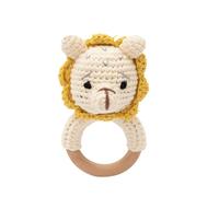 Hochet En Crochet Pour Bébé,Bracelet Sucette Citron/Poire,Anneau Tewindsor En Bois,Landau Mobile,Cadeaux Pour,1 Pièce - Type Lion
