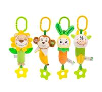 Hochet En Forme D'animal 4.33x11.42 Pouces, Cadeaux Pour Bébé, Décoration Autour Du Lit De Bébé, Jouet Suspendu Avec Anneau De Dentition, Jouets De Qualité Alimentaire