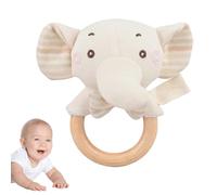Hochet en Peluche - Jouet Animaux Mignons avec Sonnette - Jouet Sensoriel en Peluche avec Poignée, Attrape-Shaker Formes Éléphant Ours Lapin Lion pour