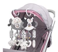 Hochet En Peluche Souple Pour Bébé, Cloche Suspendue Pour Siège De Voiture, Poussette, Carillon À Vent Noir Et Blanc, Jouet Éducatif, Cadeau