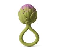 Oli & Carol – Hochet et anneau de dentition en caoutchouc naturel – Bébé 0/3/6 mois, 1 an – Artichoke