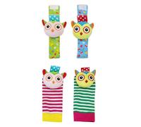 Hochet Fantaisie En Forme De Hibou Pour Bébé, 4 Pièces, Coloré, Respirant, Lit De Bébé, Animal, Chaussettes De Poignet