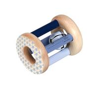 hochet garçons 7 cm bois naturel/bleu