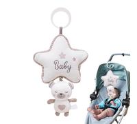 Hochet Jouet De Poussette Pour Bébé,Hochet Lapin Accrochable pour Poussette | Peluche Éducative avec Boîte à Musique Berceuse pour Poussette Landau et Berceau