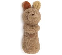 Jollein Hochet bébé - Kangaroots - hochet en tissu tout doux kangourou - coral fleece & velours - lavage à la main - jouet bébé - stimule les sens et la motricité