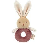 Hochet lapin bordeaux en fourrure douce