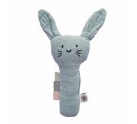 Hochet Lapin Tissu Lange de Coton Bio GOTS Gris Argent Summerville