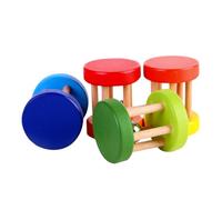Hochet Manuel en Bois pour Bébé, Lot de 4 Pièces, Éducatif
