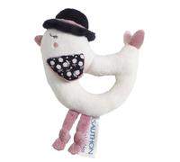 Hochet - Miss Fleur de Lune - Oiseau en velours blanc - Age 1 mois - Fille - Bébé
