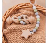 Hochet Musical En Bois Pour Bébé, Anneau De Gymnastique En Silicone, Perle Sans Bpa, Anneau De Dentition, Jouet Éducatif Pour Nouveau-Né, Cadeau D'infirmière, 1 Pièce